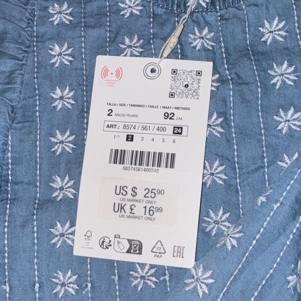 New Zara‎ Blue Floral top - Picture 3 of 5